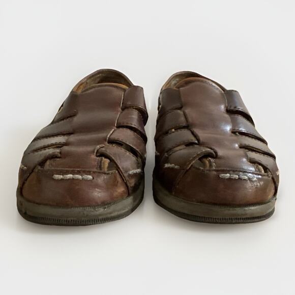 Sperry Fisherman Sandals US 8.5 M Brown Leather Gold Cup Top-Sider Mens - Picture 2 of 7